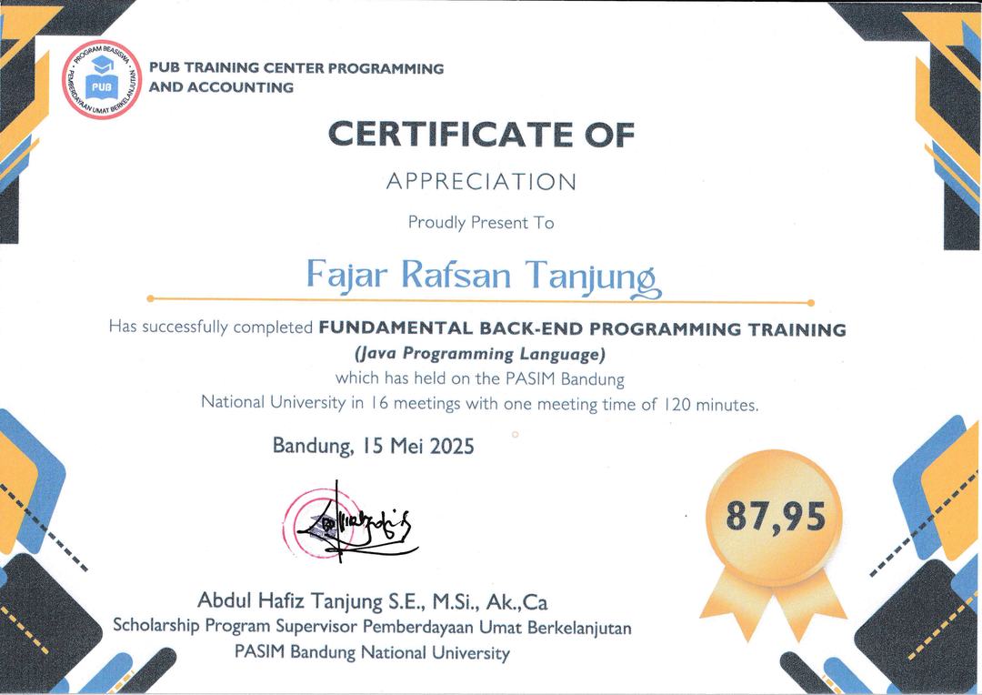 Sertifikat Fundamental Back-End Programming