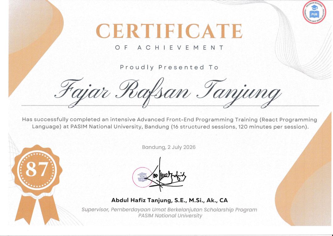 Sertifikat Advanced Front-End Programming